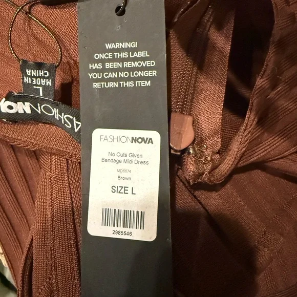 Fashion Nova Chocolate Bandage Midi Dress - Picture 2 of 3